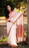 MG 497 Gold Jari Border Linen Designer Saree Wholesale Market In Surat